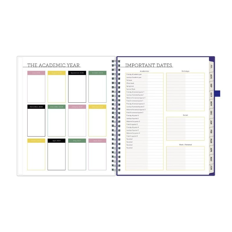 Blue Sky Your Year College Weekly/Monthly Planner Wirebound 7″x9″ Blue Plans