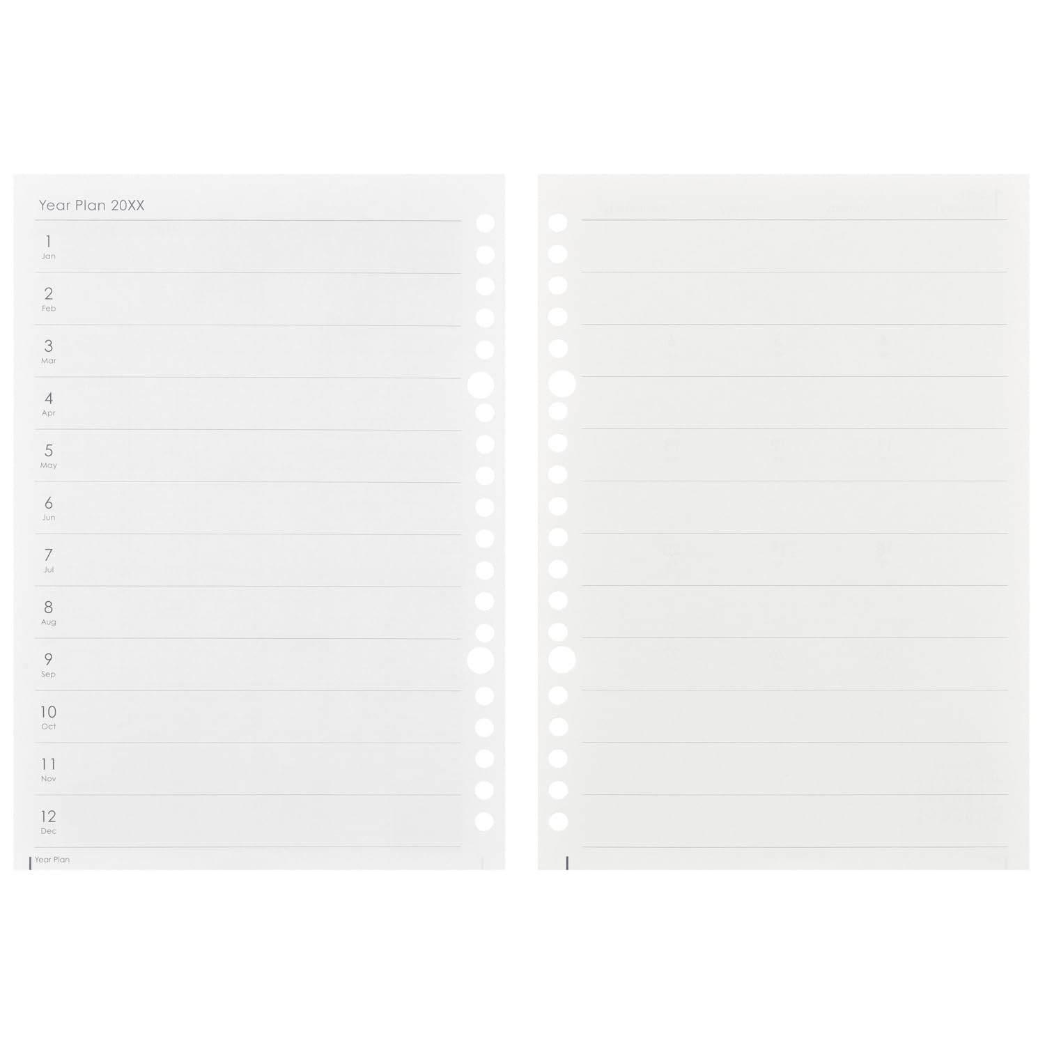 Maruman Planner System Planner Refill 2026 A5 Loose-Leaf Diary Monthly 20-Hole L