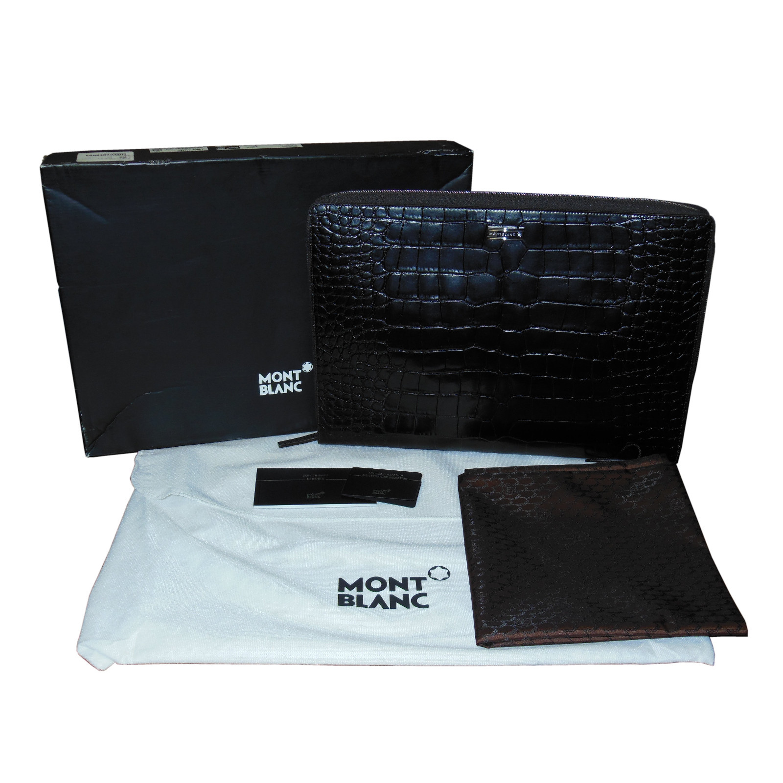 Montblanc Meisterstuck Portfolio Wallet Alligator Calfskin 109616 Mocha Italy
