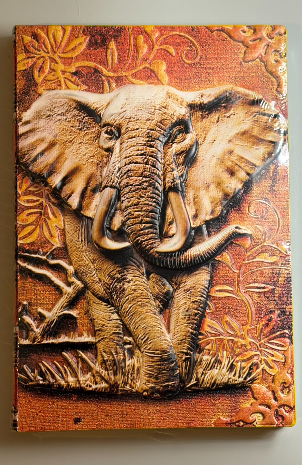 NEW in plastic – SCULPTED ELEPHANT JOURNAL, 80 lined pages, 2 tone paper