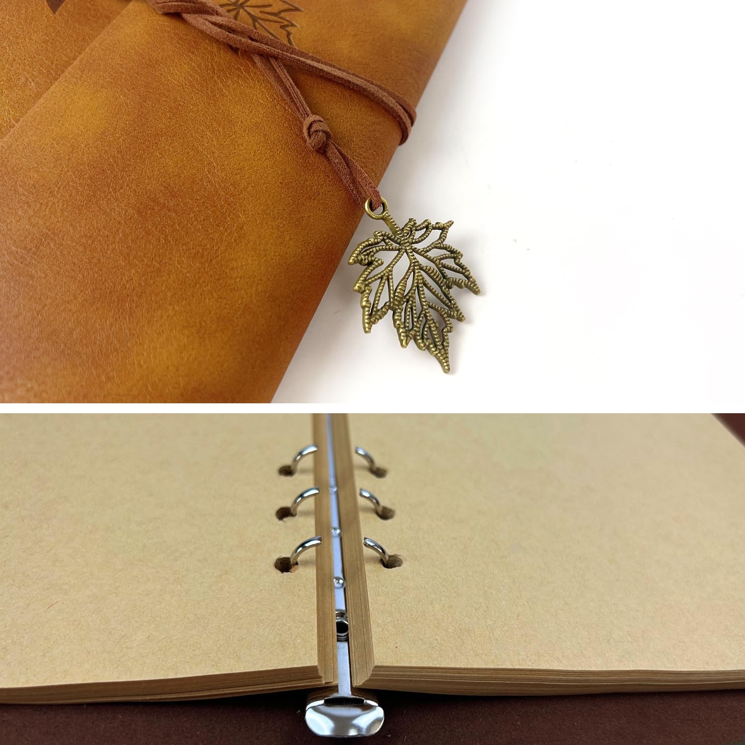 Journal Notebook for Women Men, Khaki Leather Sketchbook Classic A5,