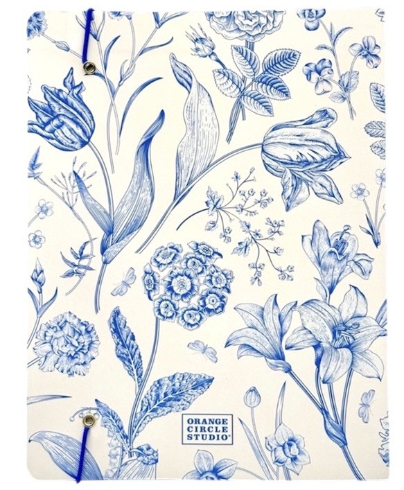 2026 Monthly 12 months Planner Orange Circle Studio OCS BOHO Blue Flowers Medium