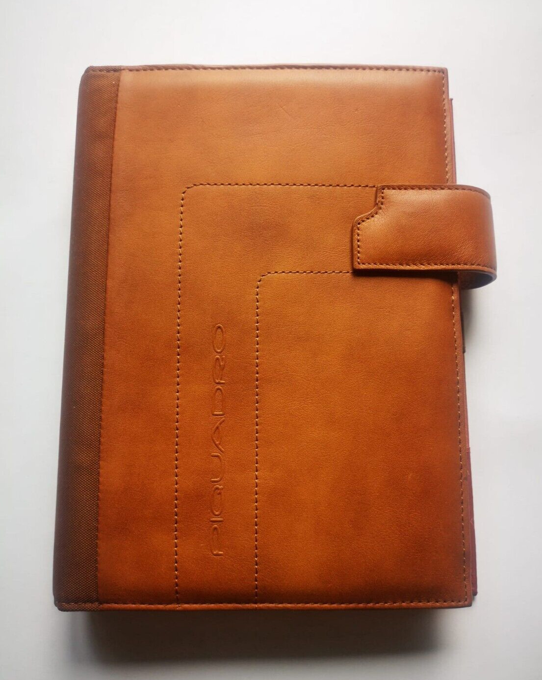 Piquadro Leather Synthetic Agenda Planner Organizer Cover Brown Large Italy