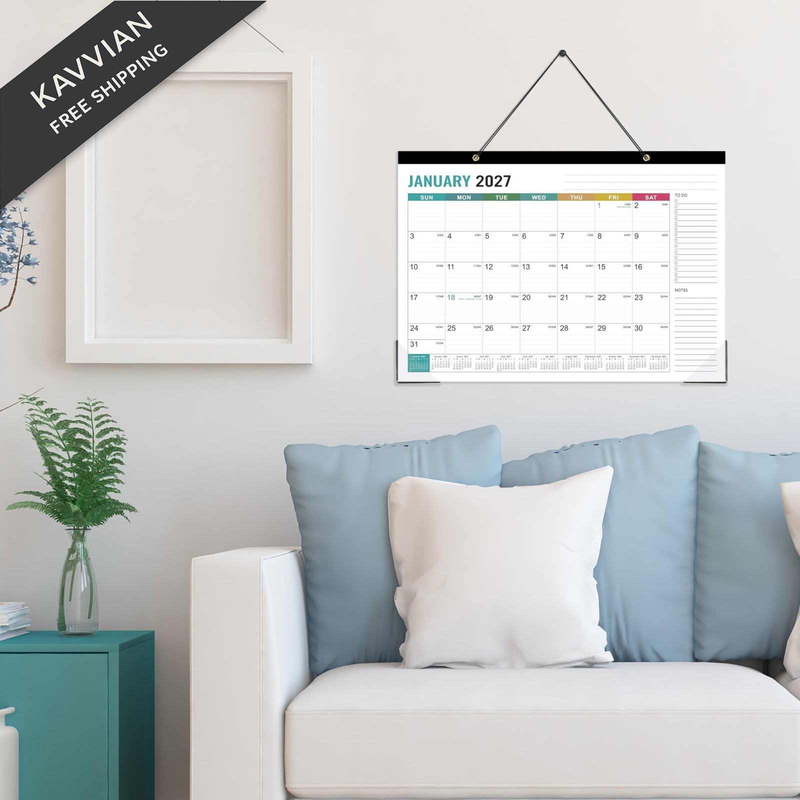 Desk Calendar 2026-2027 – Calendar, July 2026 – multicolored