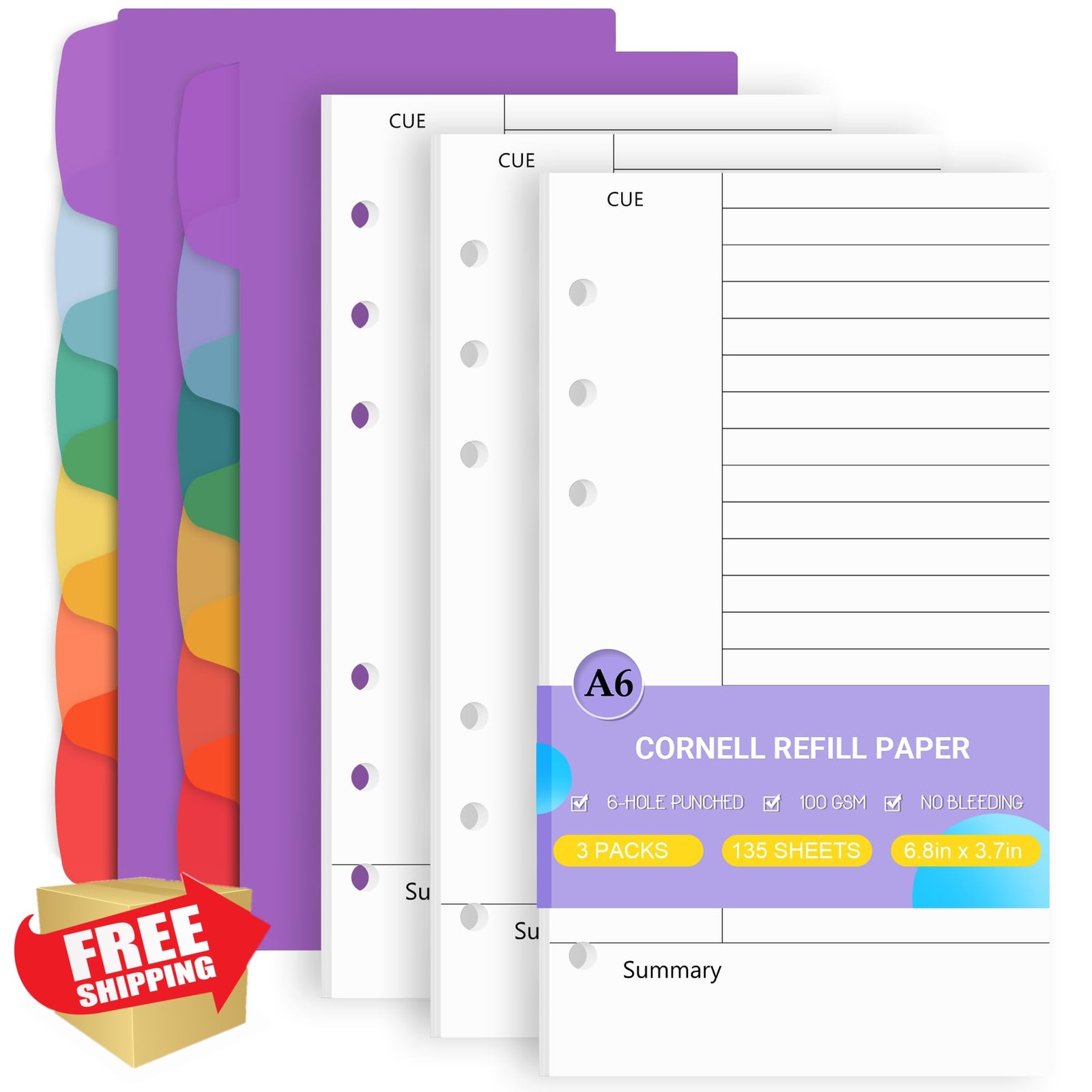 Antner Cornell Notes Refill Paper 135 Sheets