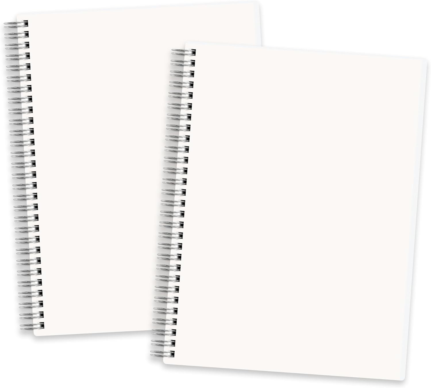 2-Pack B5 Blank Journal Notebook, 160 Pages, Waterproof Plastic Cover, Spiral