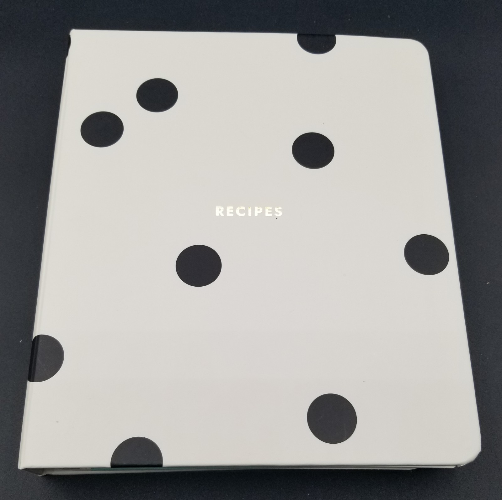 Kate Spade Polka Dot Recipe Book Unused Journal Black & White Robin’s Egg Blue