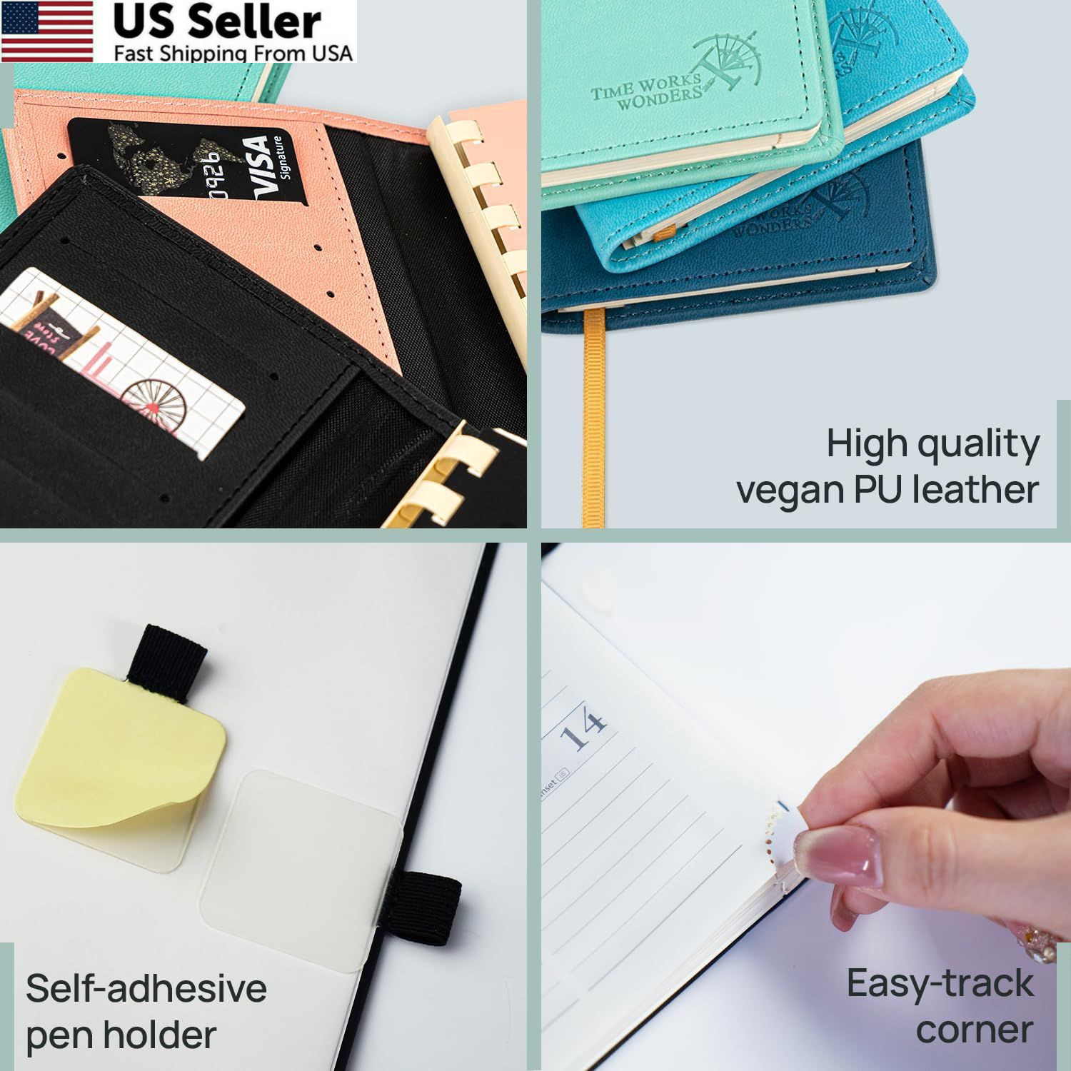 POPRUN Pocket Planner 2026-2027 (Slim Size 3.5” x Purse – 3.5″ x 6.5″, Black
