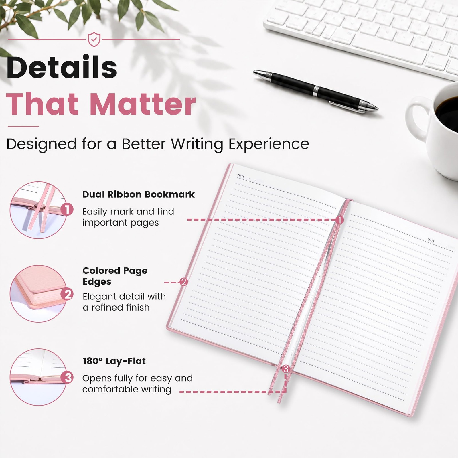 Lined Journal Notebook for Men & Women,176 Pages A5 Medium Size, Softcover Le…
