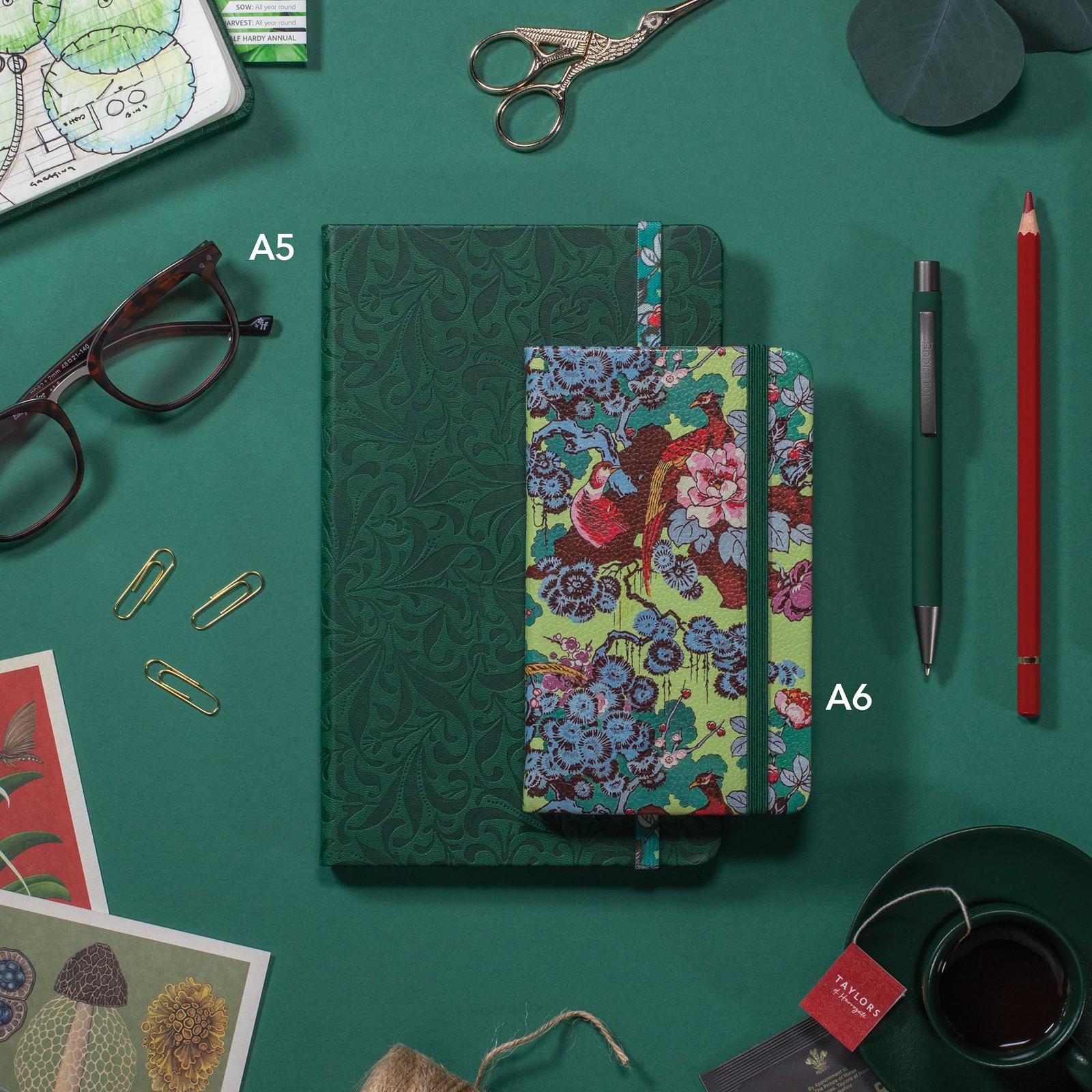 IF V & A Bookaroo Journal A6 Sundour Pheasant, Green, One size Size, Green
