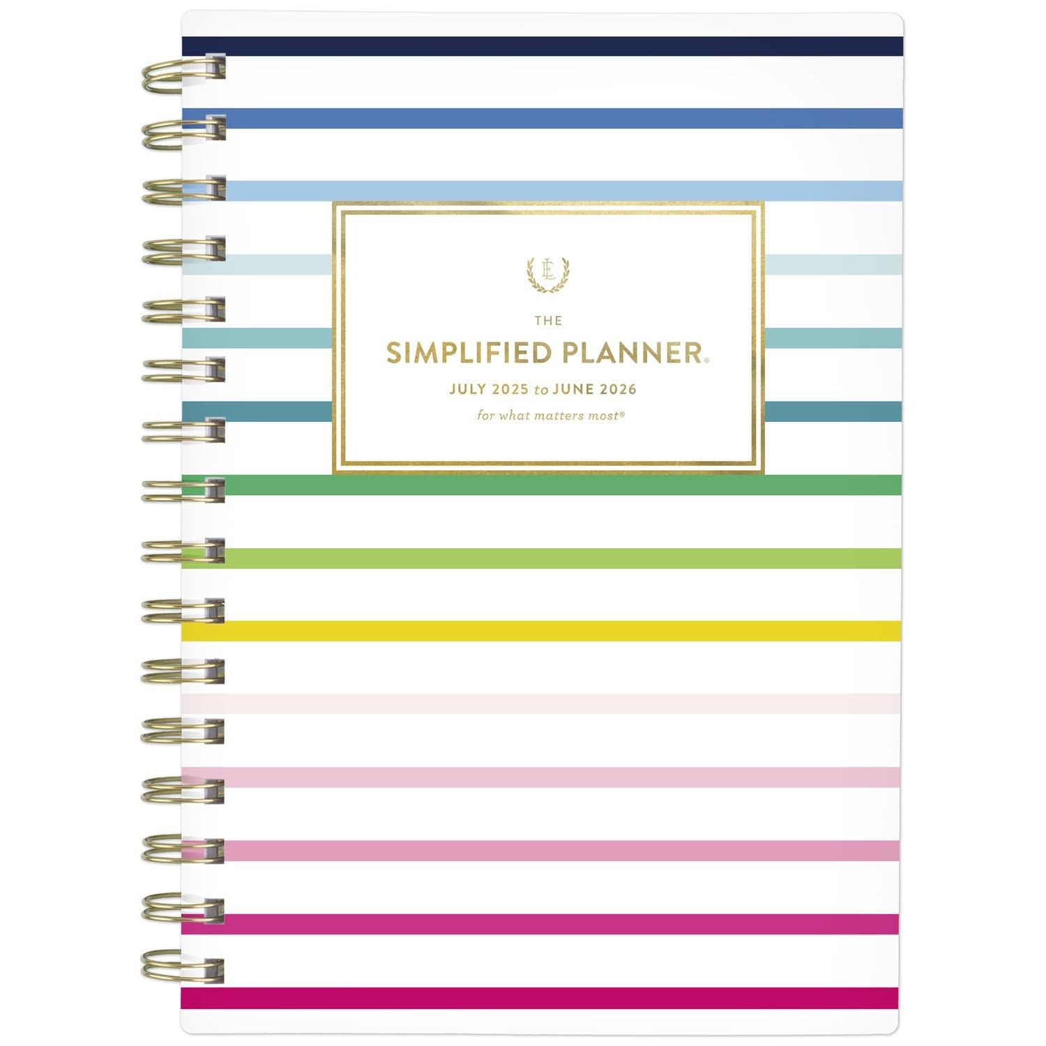 AT-A-GLANCE Planner 2025-2026 Academic, 5.5″W x 8.5″H, Happy Stripe