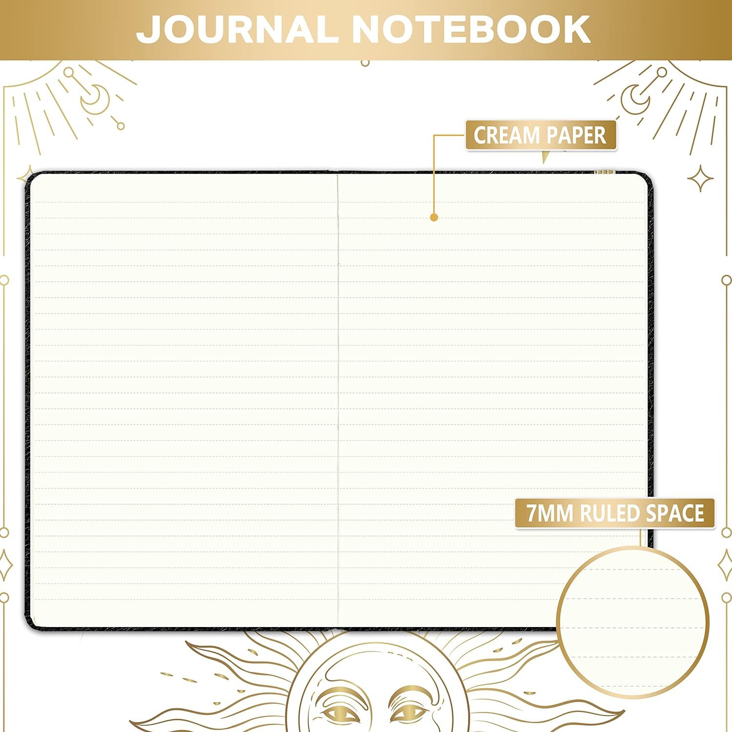 Ruled Notebook/Journal – Premium Thick Paper Faux Leather Classic Writing Notebo