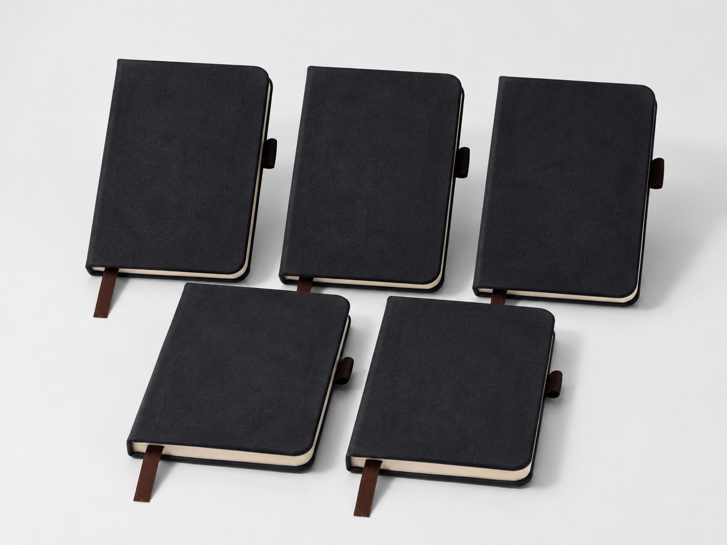 Set of 5 Mini Velvet Touch Hardcover Notebooks Pocket Journals Assorted Colors