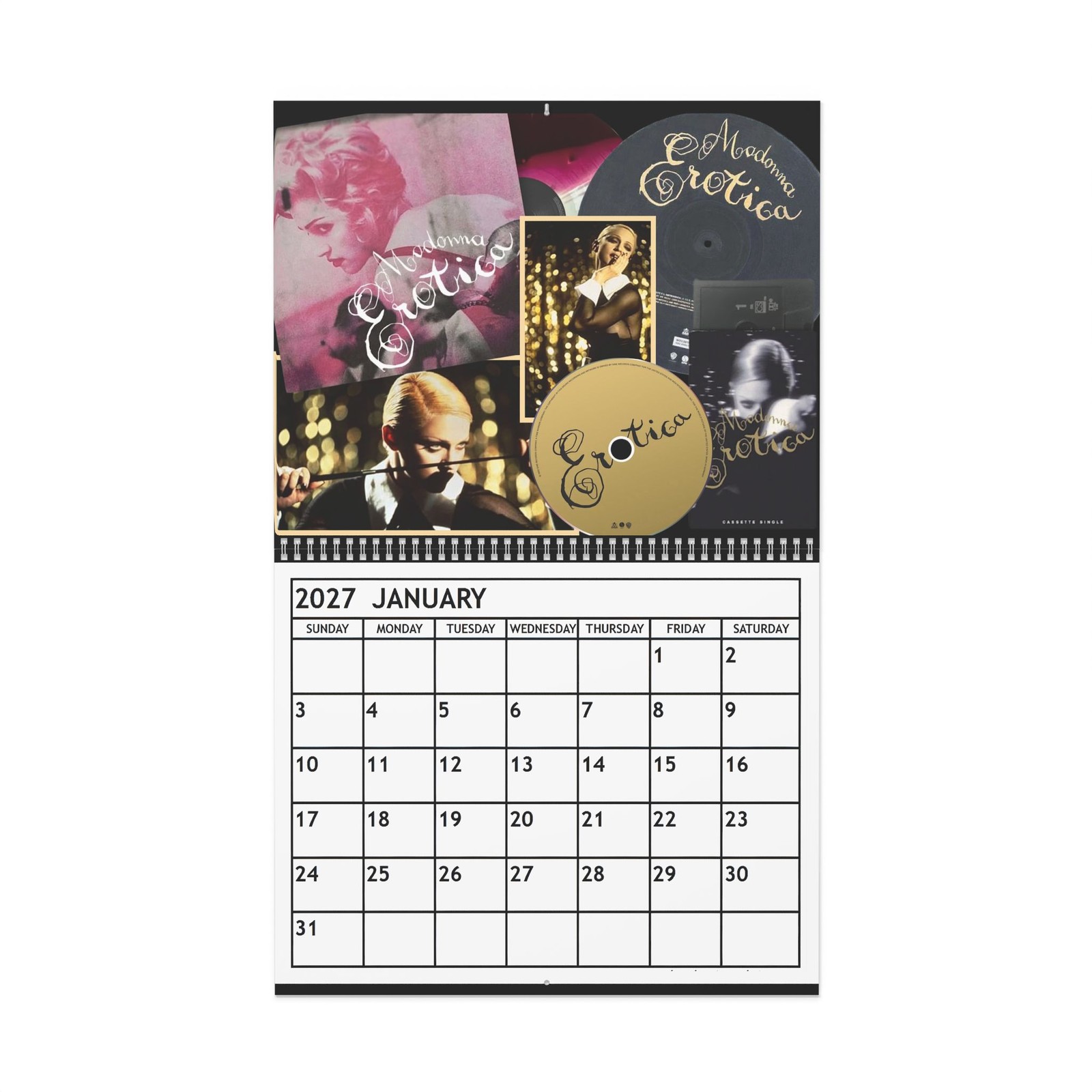 Madonna Erotica 2027 Wall Calendar – Home Decor, Music Fan Gifts, Monthly