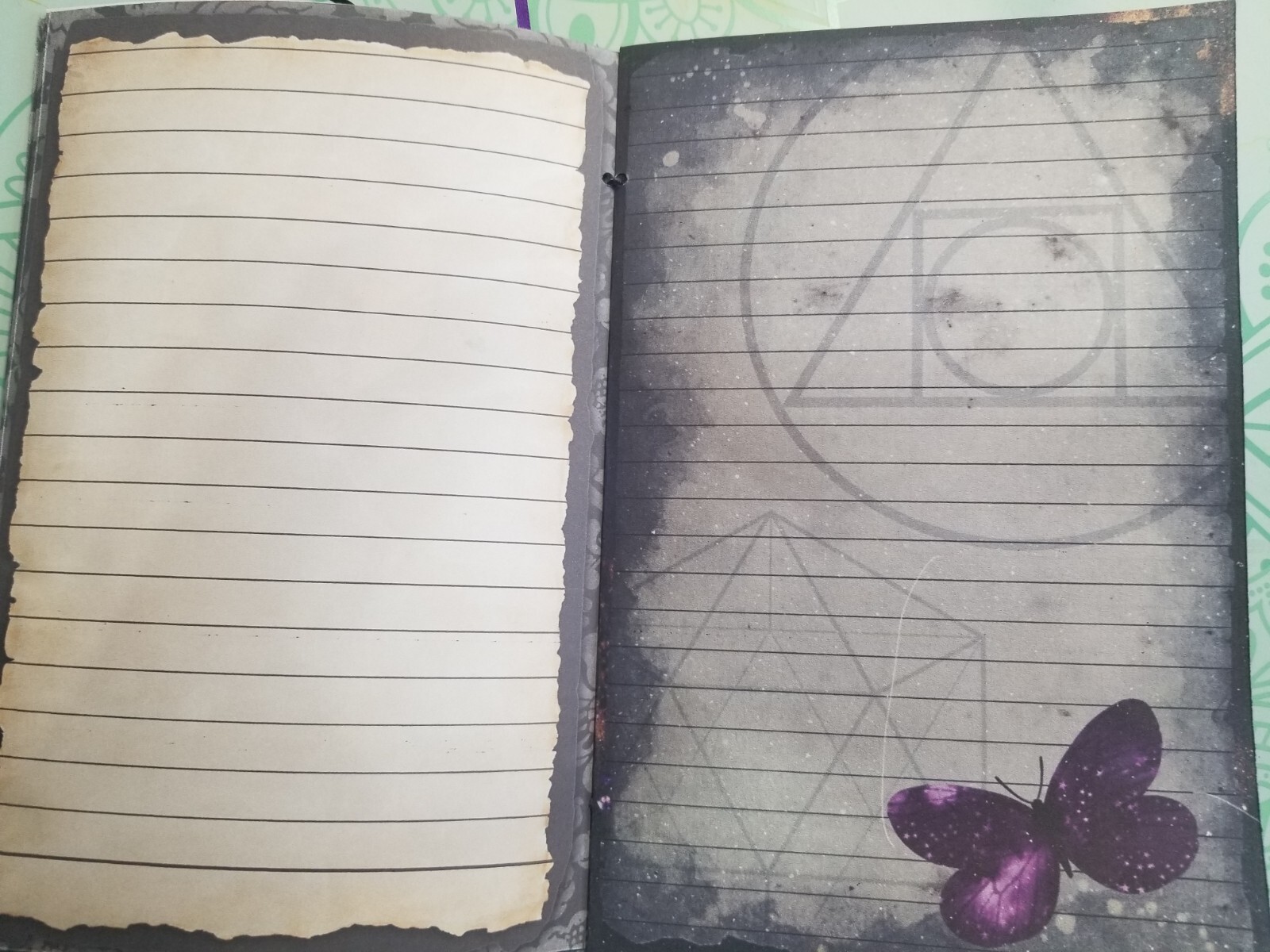 Junk Journal Blank Booklet “BEWITCHED NIGHT” HANDMADE GRIMOIRE LG 8.5″x5.5″ 40pg