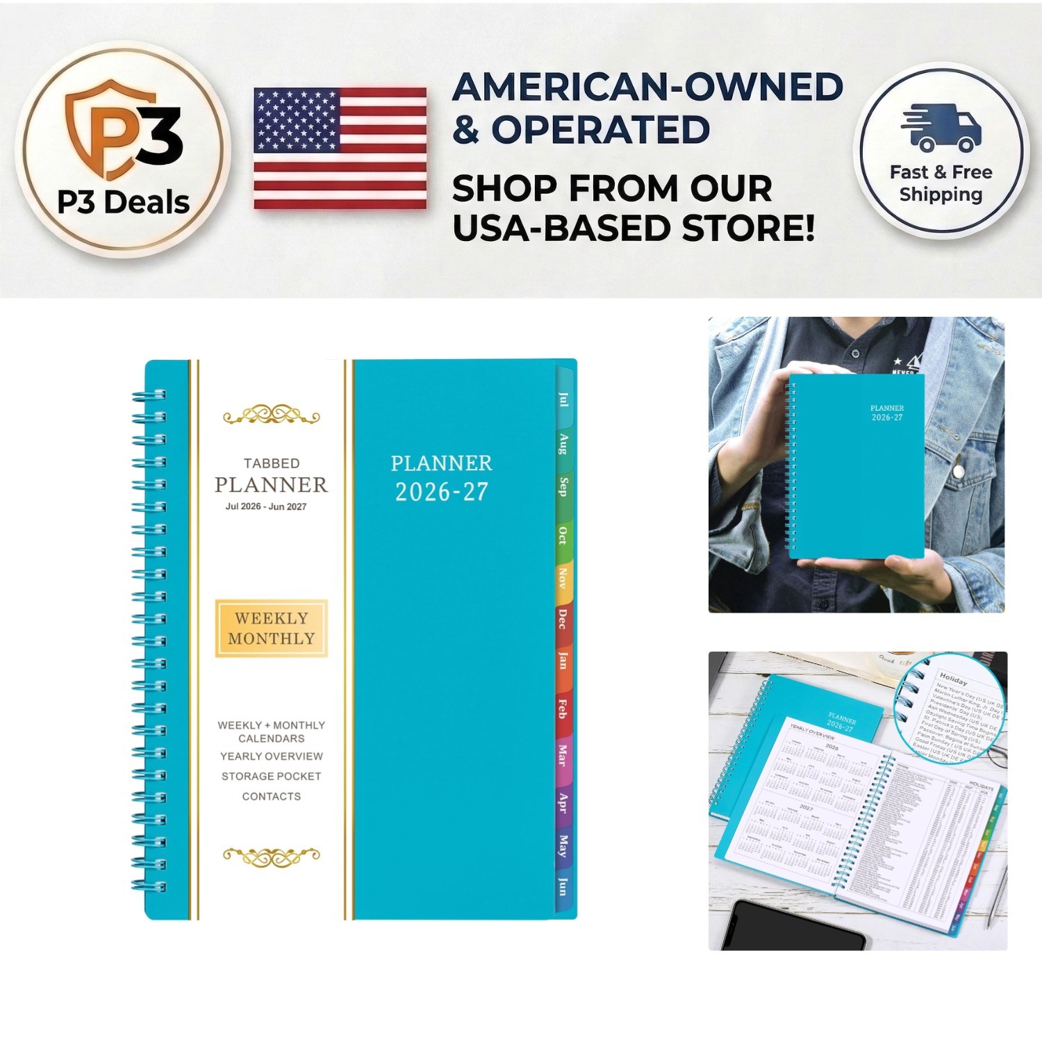 Elegant 2026-2027 Planner A5 Size with High-Quality Paper & Flexible Cover