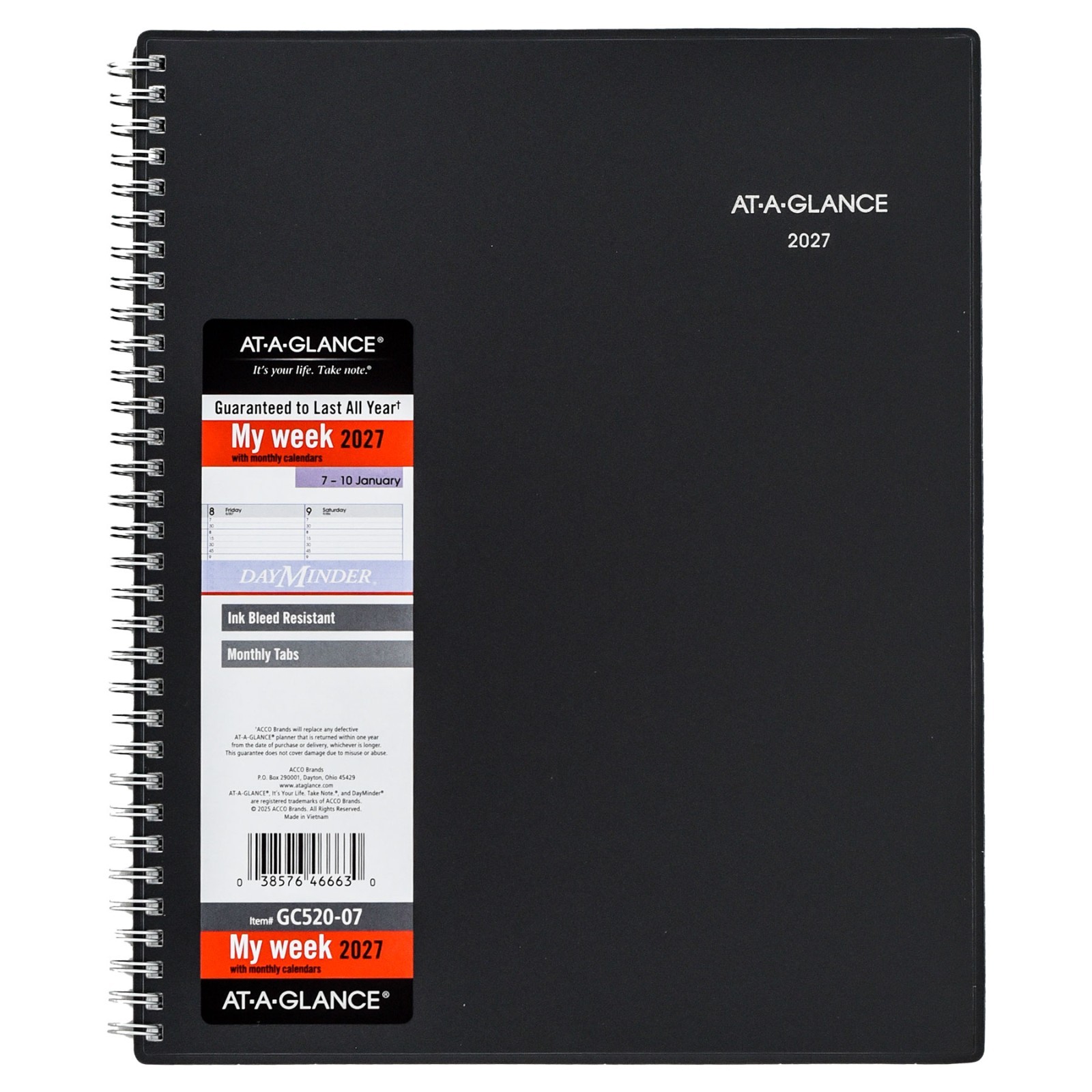 2027 At-A-Glance GC520-07 Weekly/Monthly Appointment Book, 8-1/2 x 11″