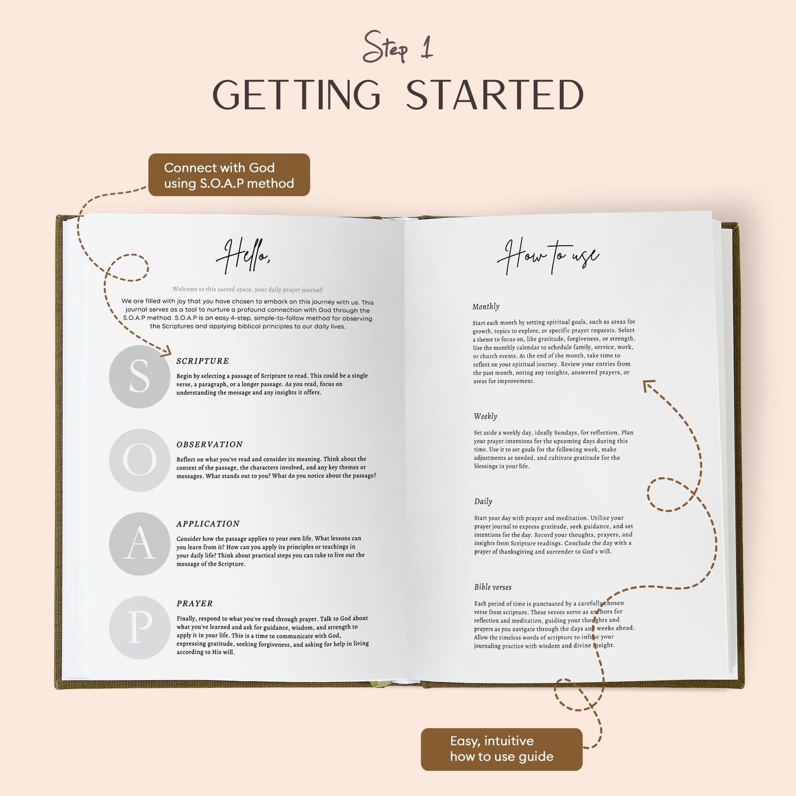 ilohaus Bible Journal & Prayer for Woman – 180-Day BEIGE-REJOICE