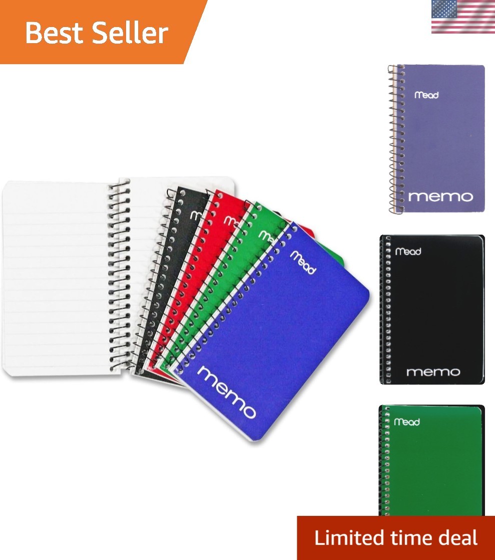Versatile Pocket Size Memo Notebooks – 60 Sheets Each, Assorted Colors, 3″ x 5″