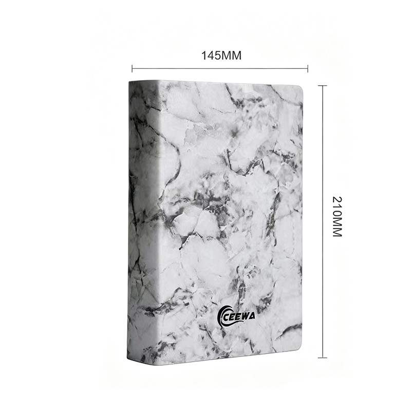 Very Thick Marble Notebook Ruled Paper Leather Cover A5, 720 Lined Pages Journal