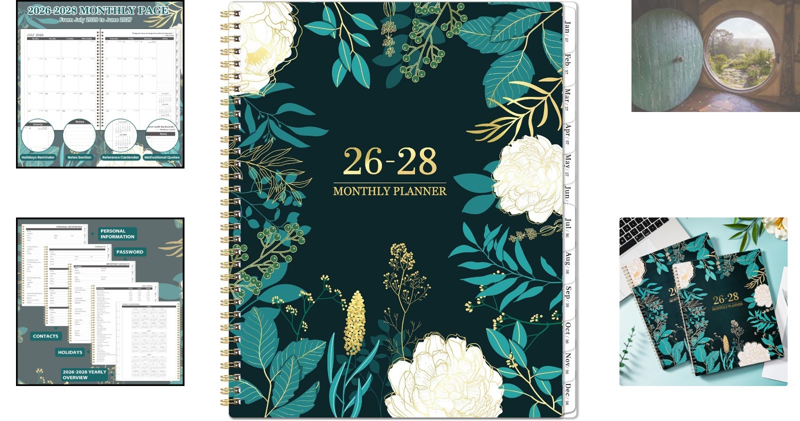 2026-2028 Monthly Planner: Luxurious Organizer with Twin-Wire Binding, 11″x9″