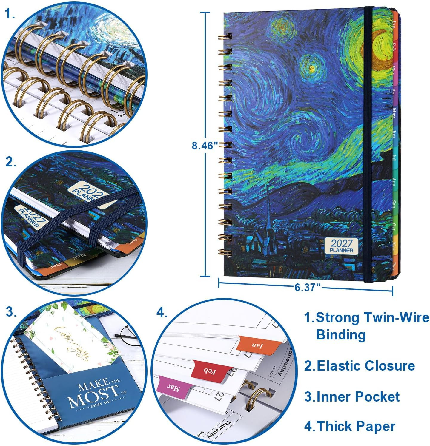 2027 Planner – Weekly ＆ Monthly Planner 2027, Jan.2027 – Dec.2027, 6.4″ X 8.5″,