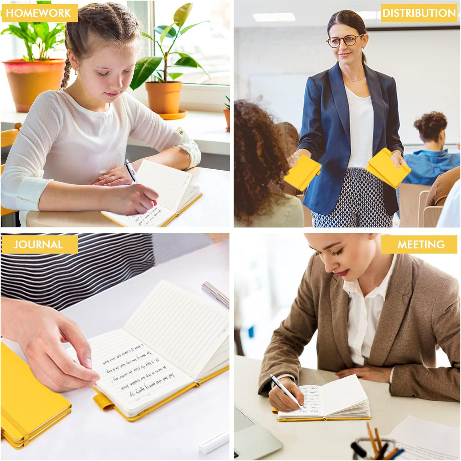 Feela 3 Pack Pocket Notebook Journals with 3 Black Pens, A6 Mini Cute Small Jour
