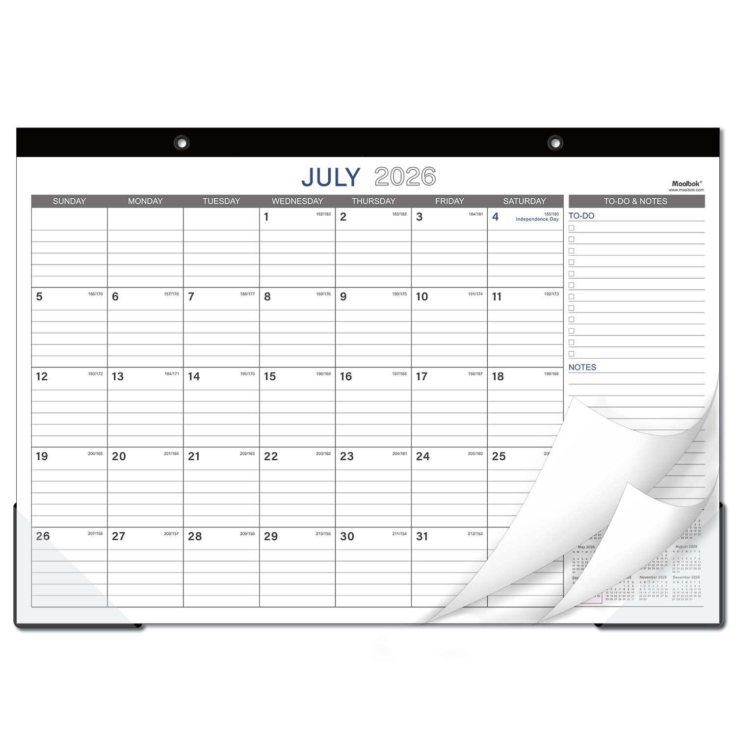 2026-2027 Desk Calendar – 17″ x 12″ 2026-2027, x 12″, Gray