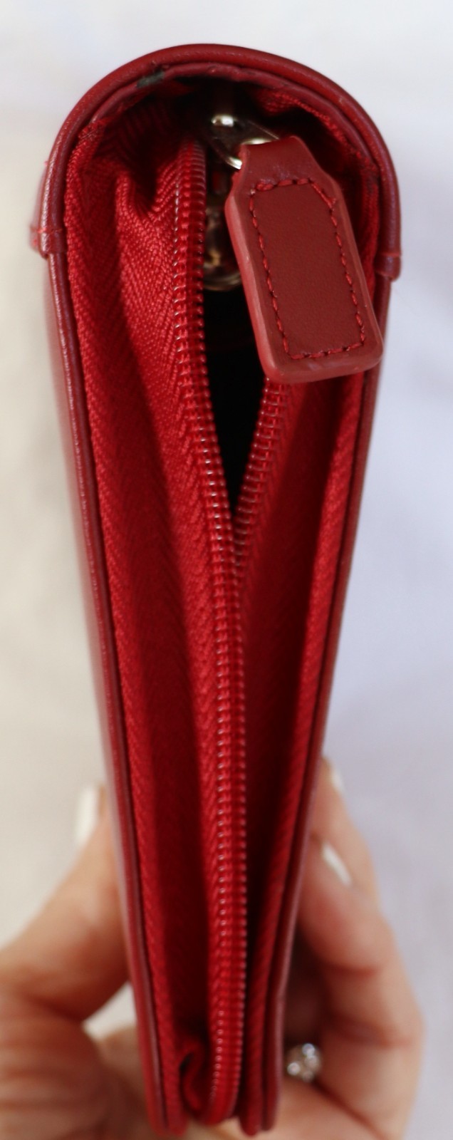 Franklin Covey Classic Red Soft Leather Zip Around Ring Binder Planner 8.5″ NEW