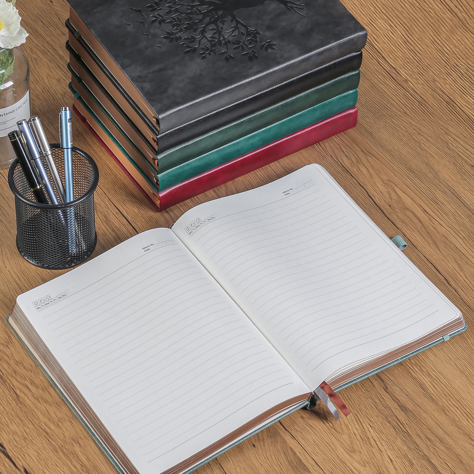 ZXHQ A5 360 Pages Lined Journaling Notebooks with Pen, Lined, Premium Grey