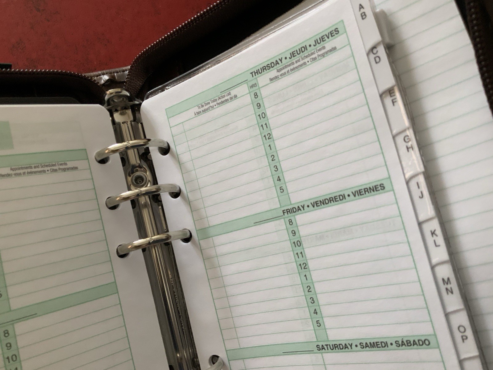 Day-Timer Wire-Bound Leather Organizer System Agenda Brown # 68444