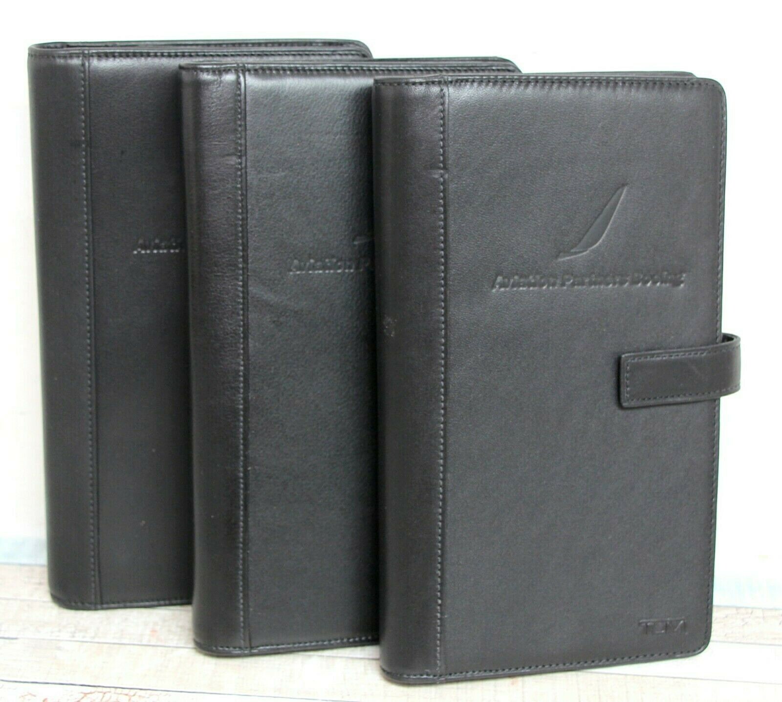 NWT 5.25″x8.75″ Tumi MERIDIAN Boing BLACK REAL LEATHER ULTIMATE TRAVEL ORGANIZER