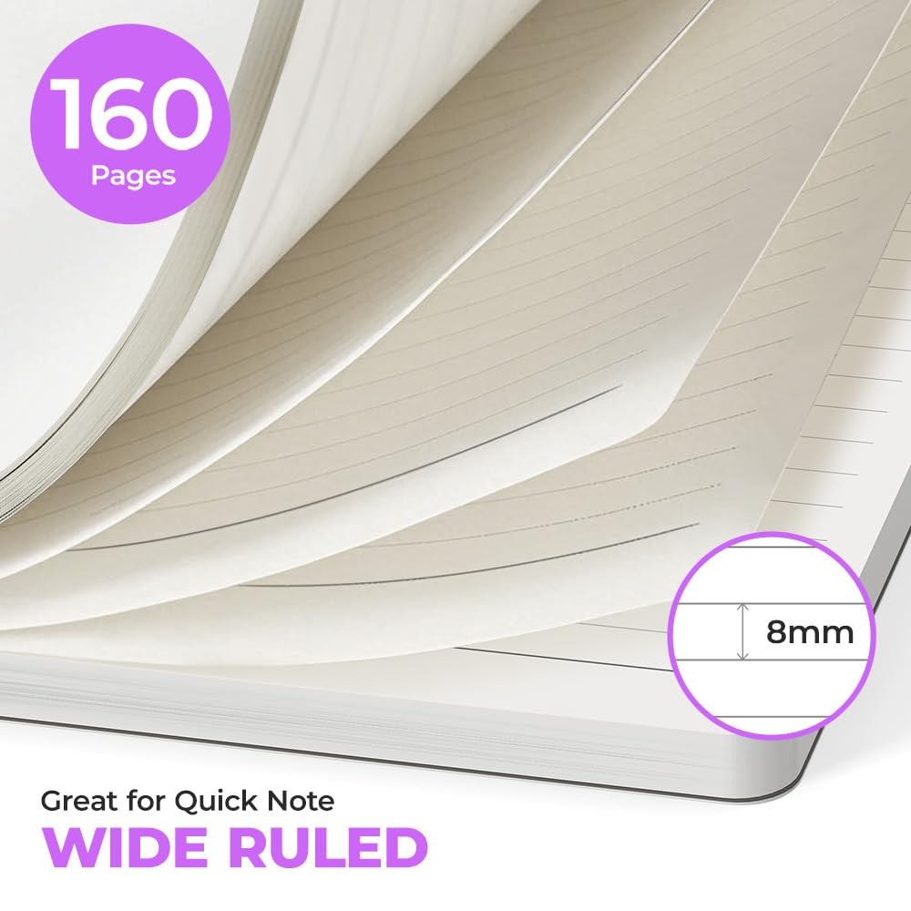 BIYUNRO Spiral Journal Notebook – Lined Journals for Writing, Purple