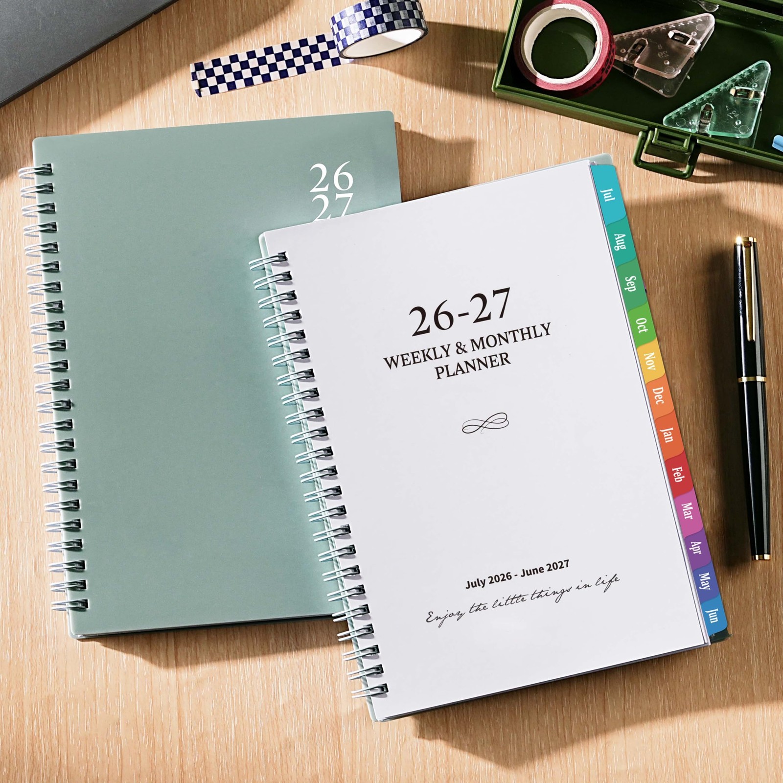 Planner 2026-2027 – Weekly and Monthly 8.5″ x 6.4″, Green
