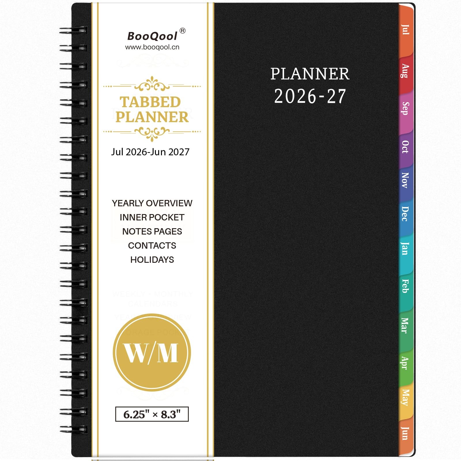 Planner 2026-2027 – July 2026 – June 2027, Weekly A5, Black