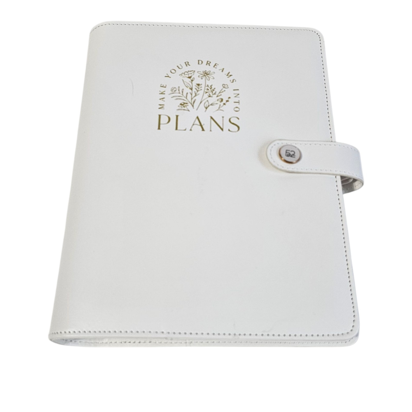 Agenda 52 The Paper Studio Binder 6 Ring Card Holders White DREAMS INTO PLANS