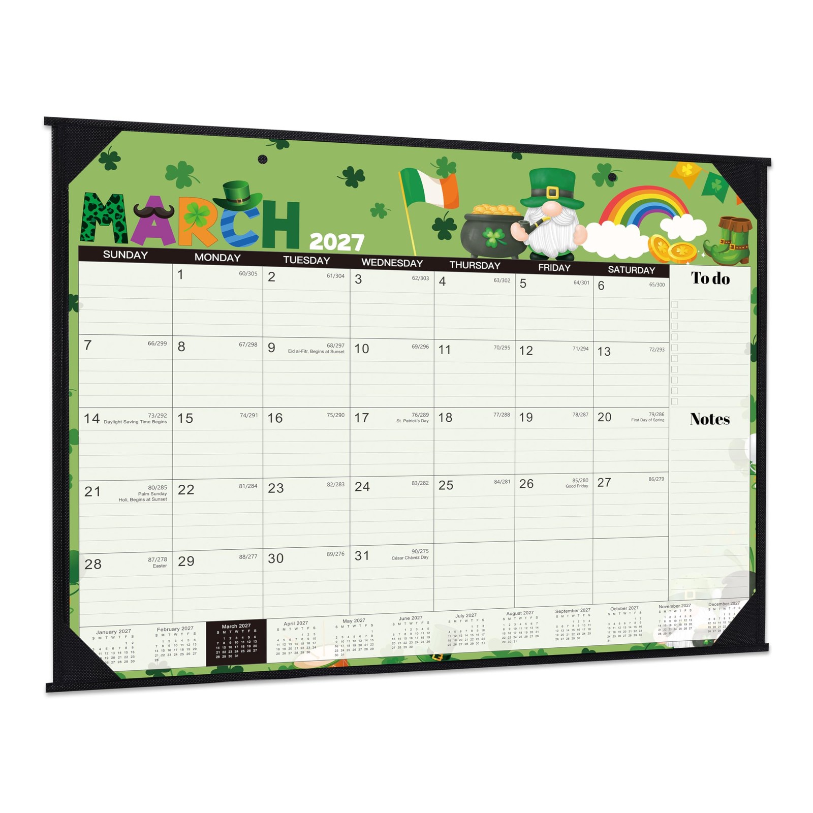2026-2027 Desk Calendar – Large 22″ x 17″, Muticolored