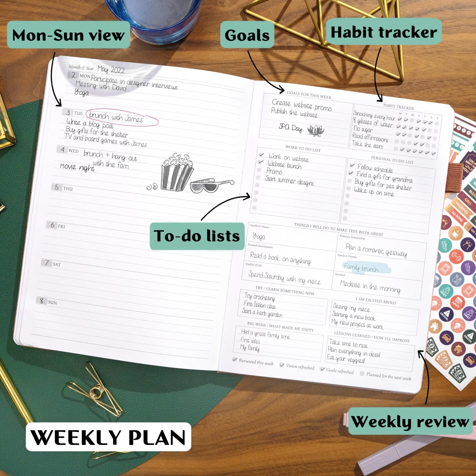 Legend Planner PRO – Deluxe Weekly & Monthly Life Planner to Increase Productivi