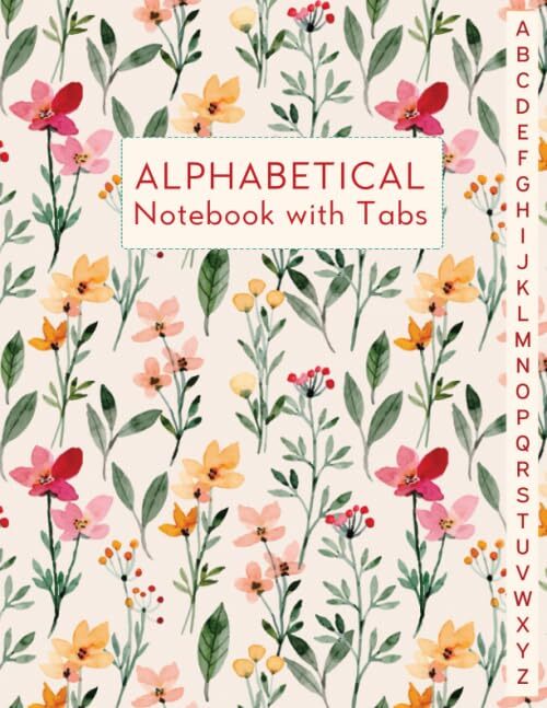 8.5×11 Inch Notebook Lined Journal with Alphabetical Tabs for Home Office School