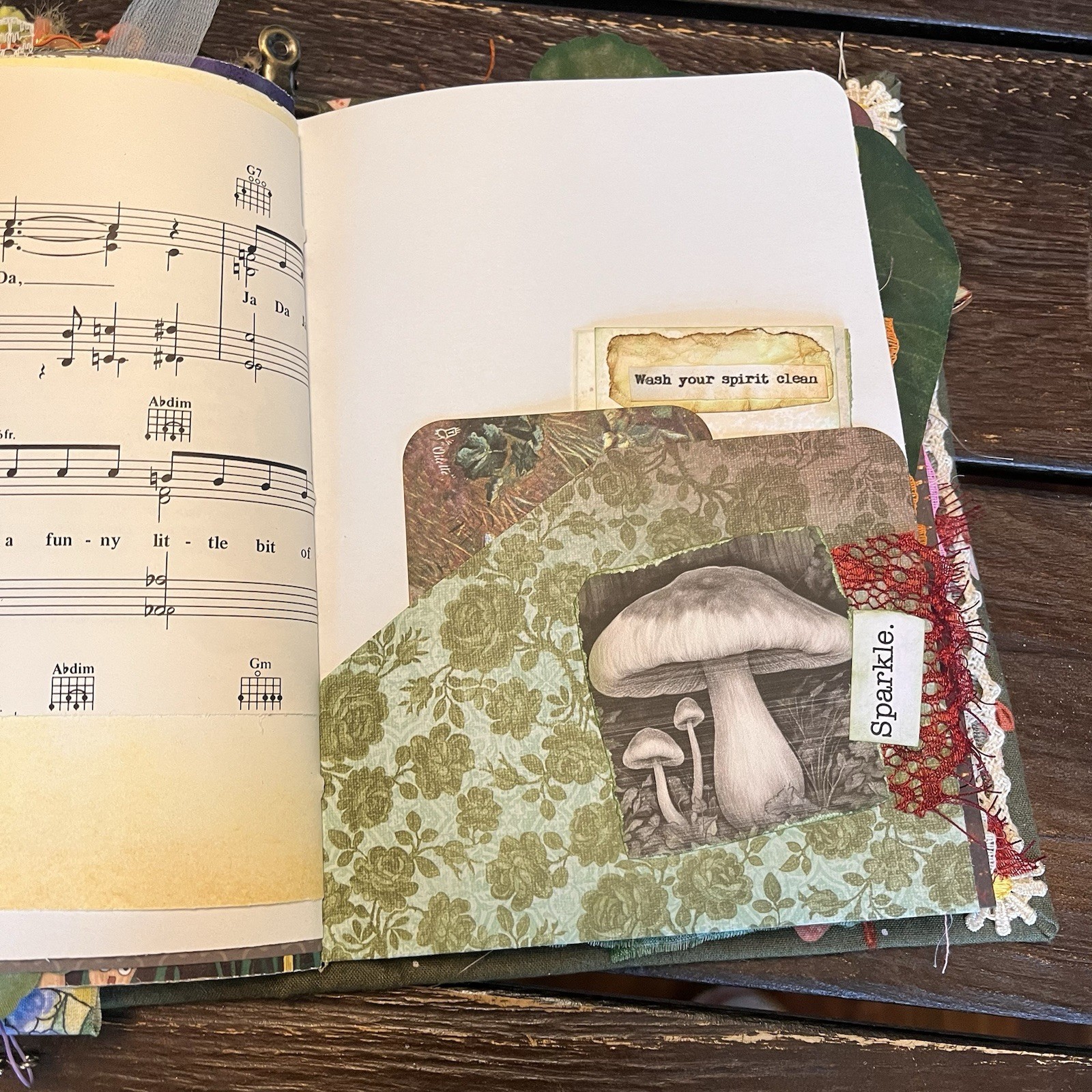 Mushroom Nature Junk Journal Woodland Softcover Decorated 3 Signatures