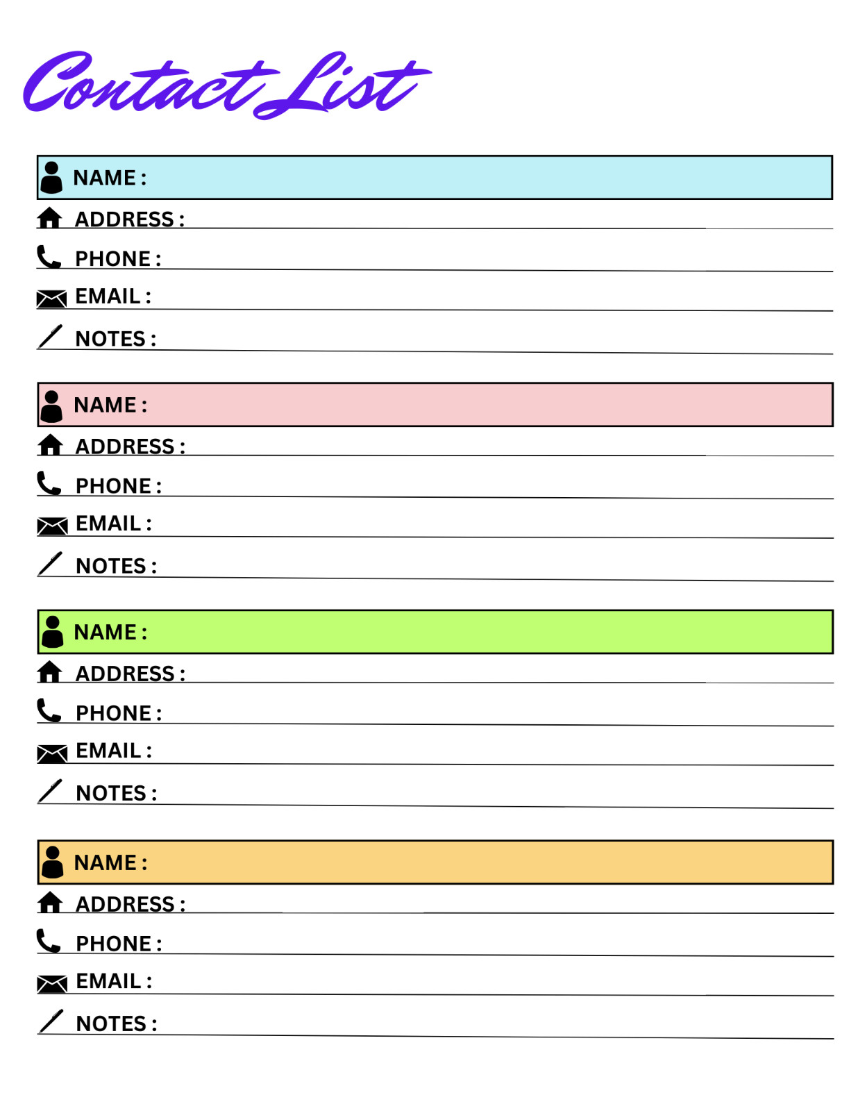 Birthday, Password, Contact List Goodnotes iPad Planner Digital Journal Pdf