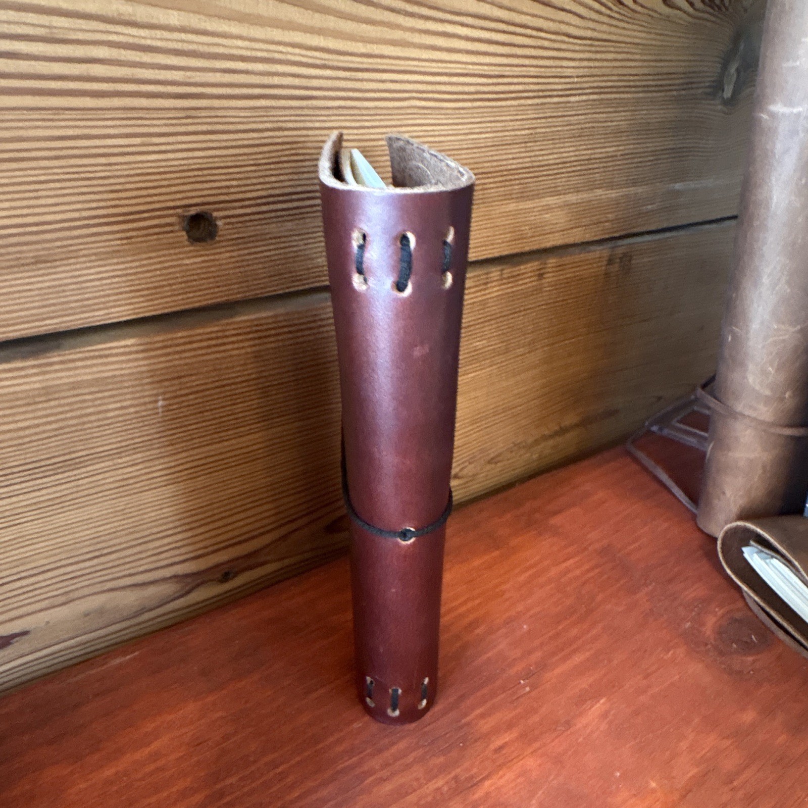 Leather Traveler Journal w/ Embossed Celtic Heart & Elastic Closure Refillable