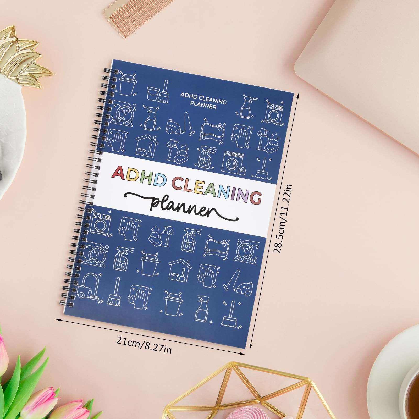 ADHD Cleaning Planner, Schedule and Checklist Organizer, Daily Blue