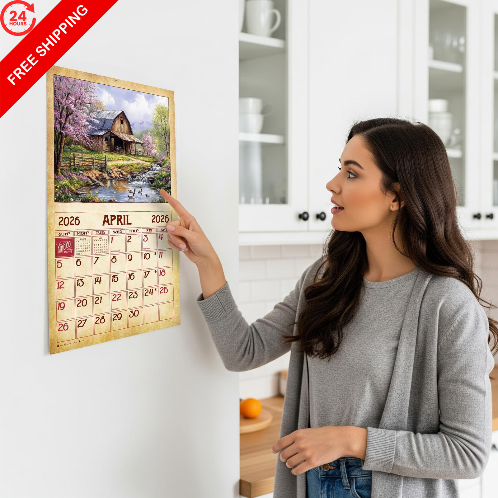 2026 Vintage Old Barns Wall 2026, 2026 Calendar
