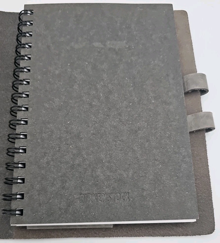 Birenstock Grey Leather Planner/Paper/Journal 9 1/2″x7″ Refillable And Keychain