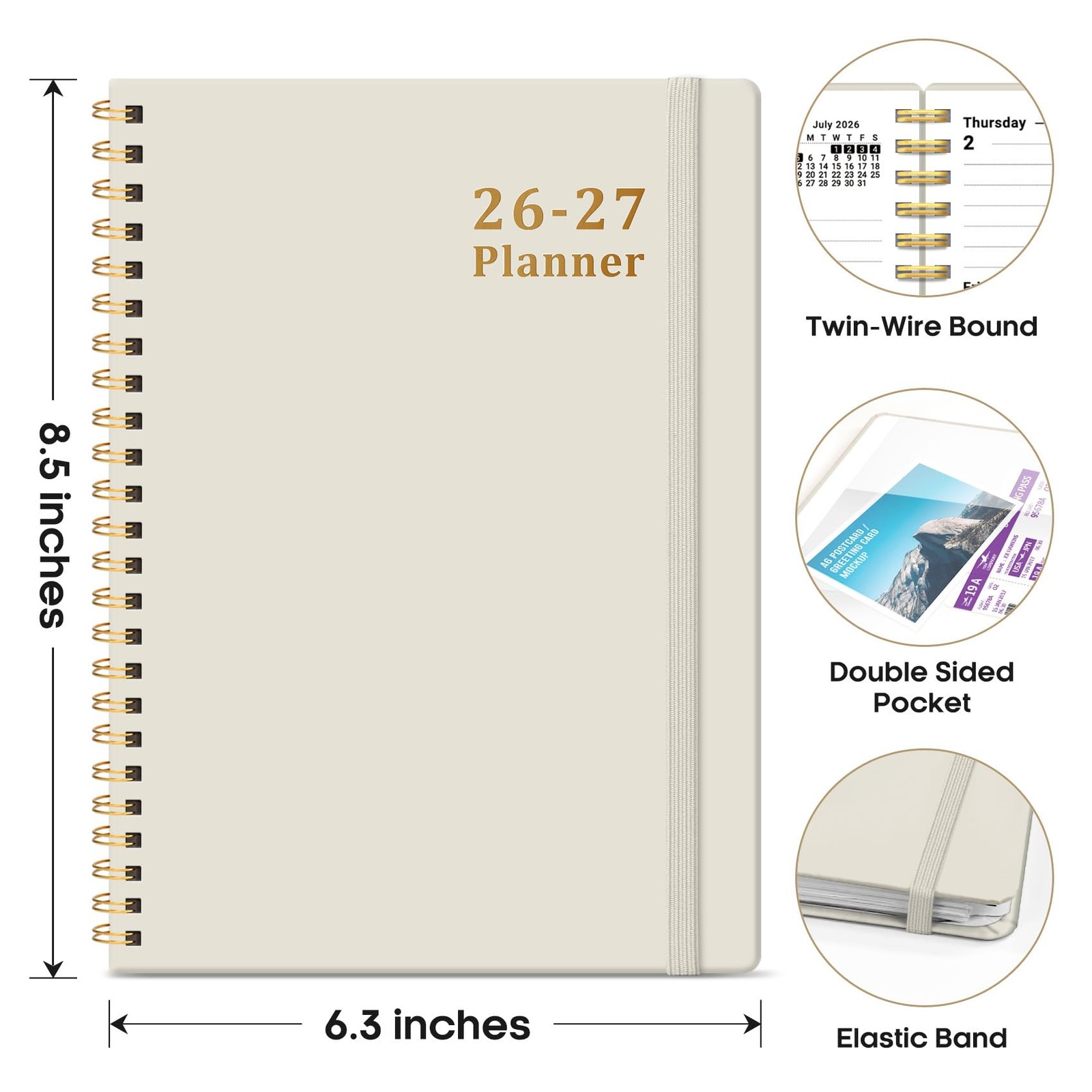 Planner 2026-2027, 6.3″ x 8.5″ Weekly and Monthly Academic Year Planner Calen…