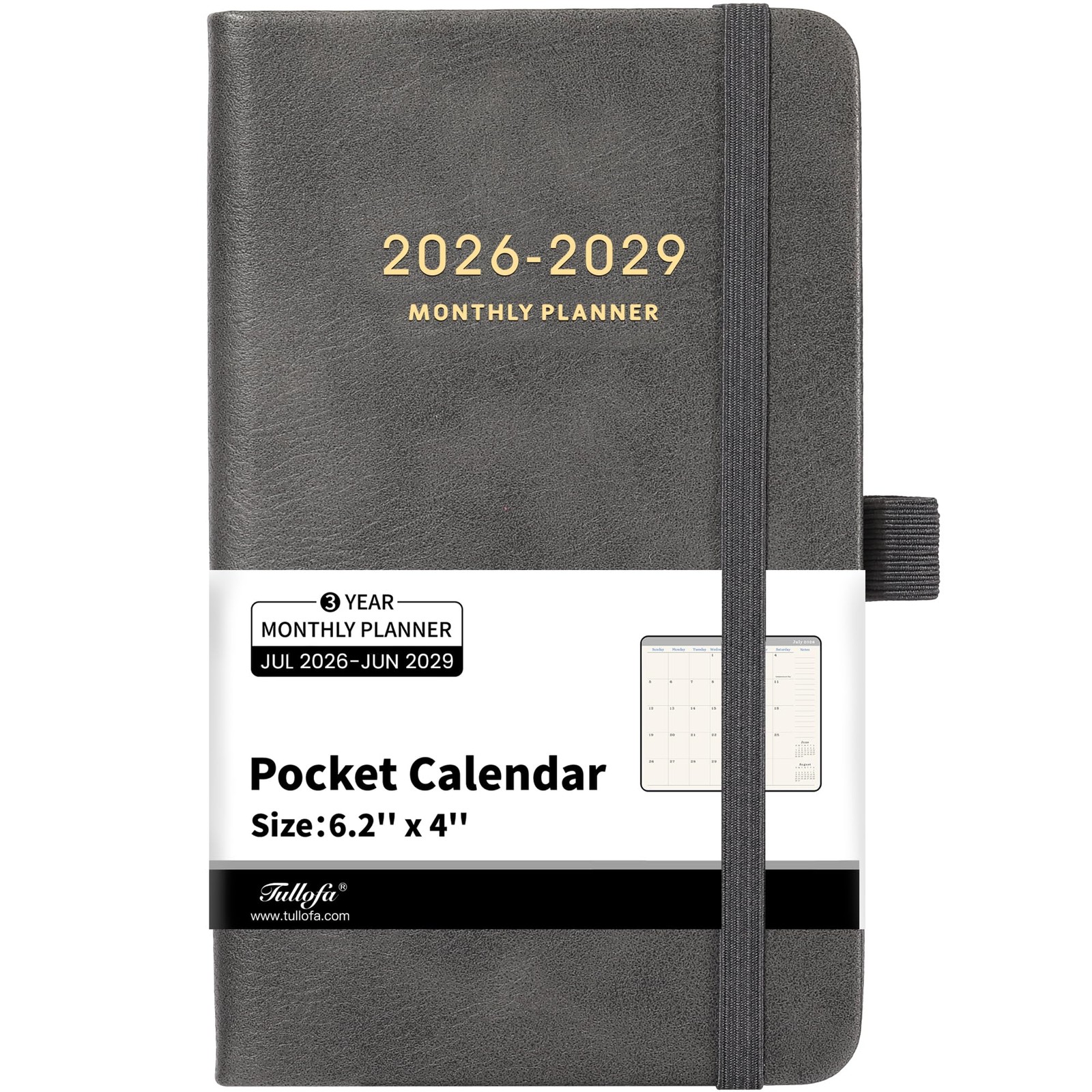 Pocket Planner 2026-2029 – Monthly Planner, 6.2×4 inches, Grey 1