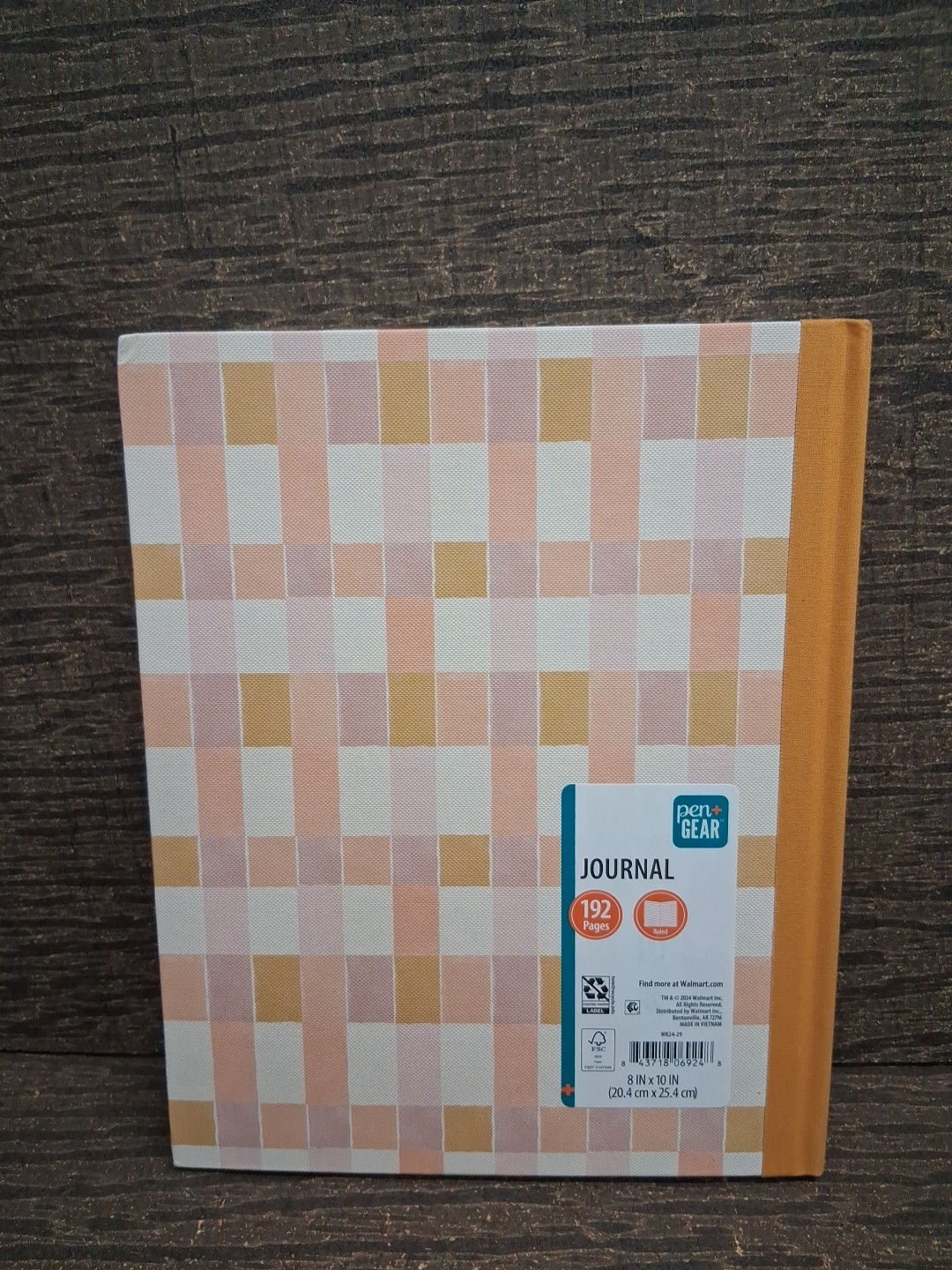 New Pen+Gear Hardcover Journal 192 Ruled Pages Notebook Checker 8″ X 10″