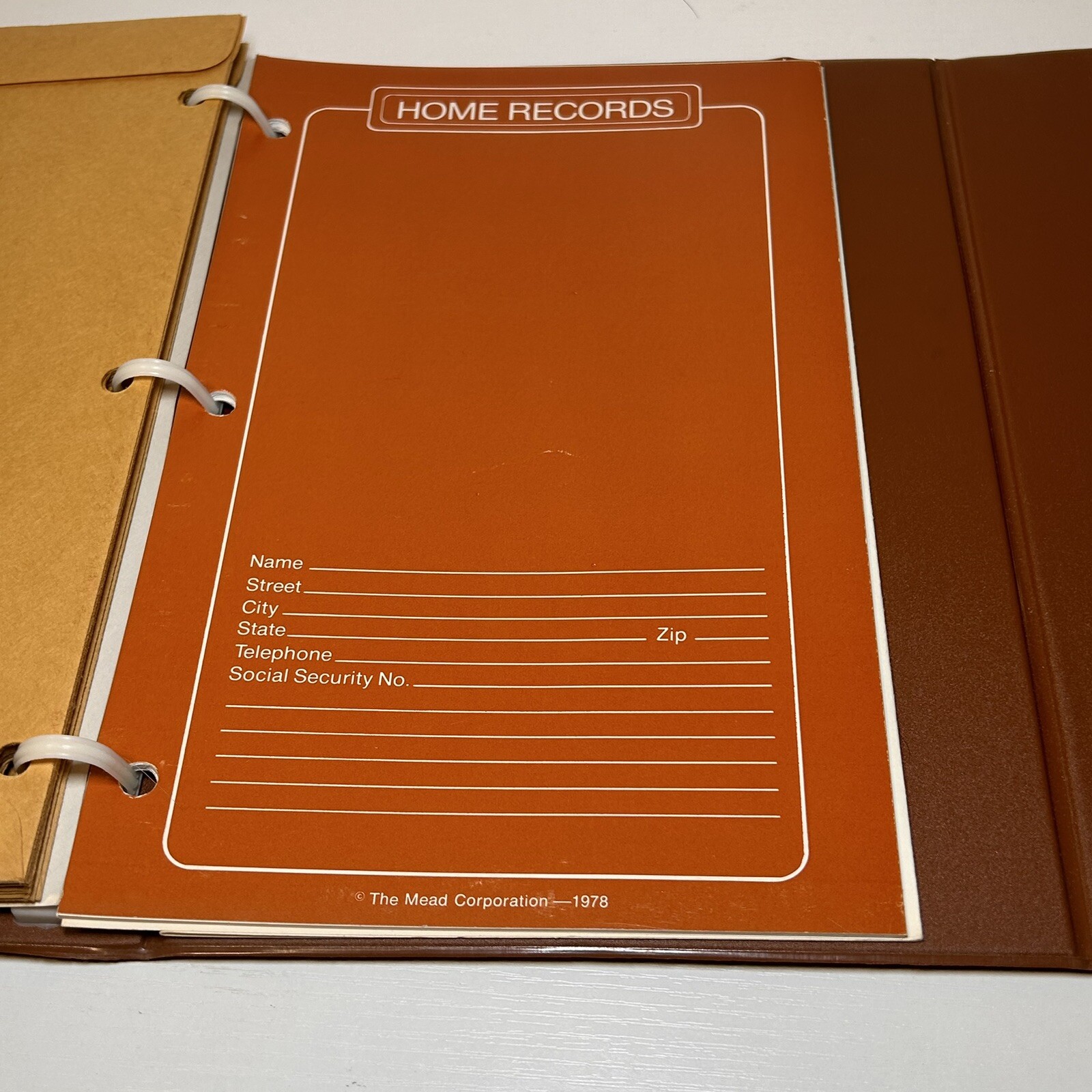 Vintage Mead 1978 Trifold Home Budget Bill Planner Record Binder W/ Inserts 8×11