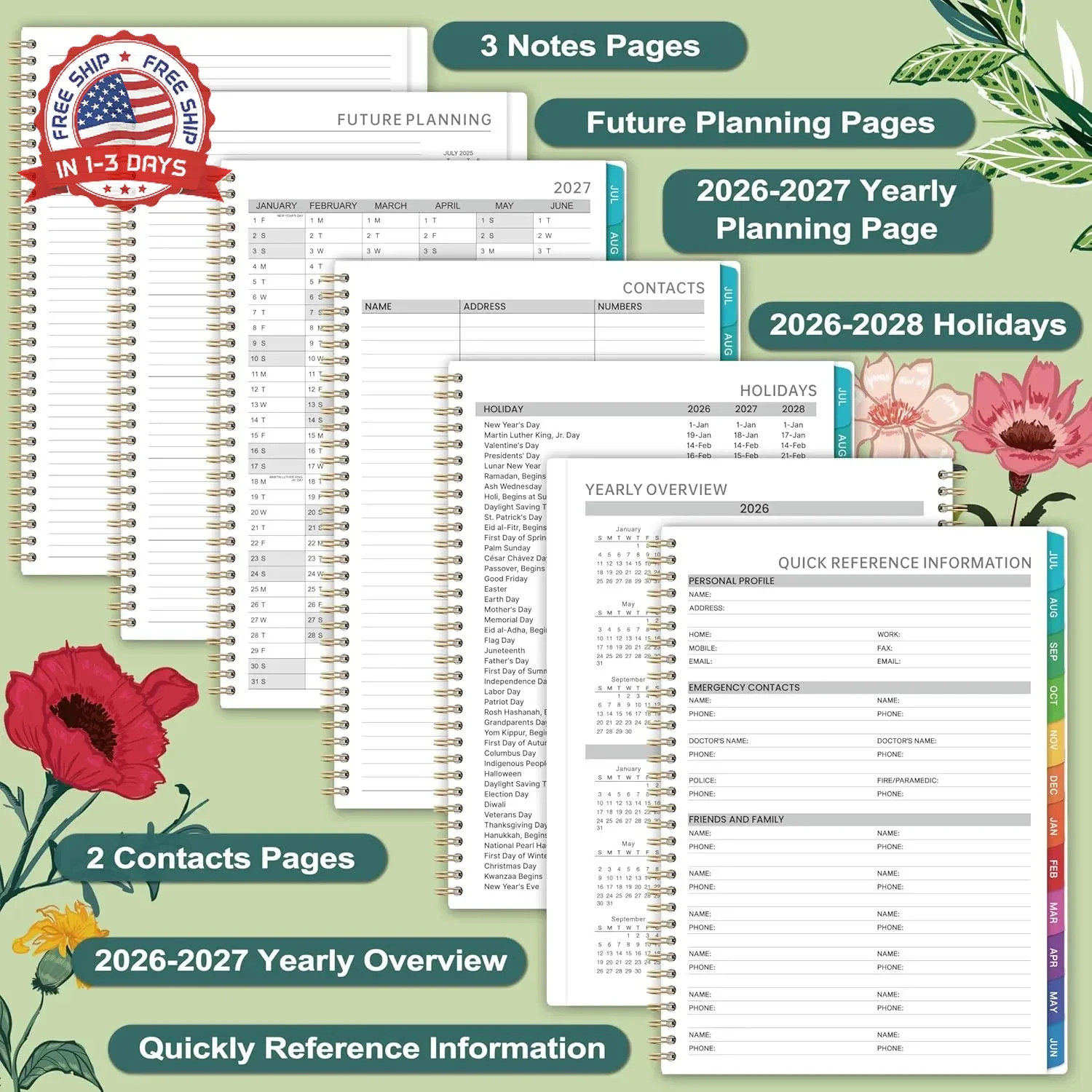 2026-2027 Appointment Book/Planner – 2026-2027 Daily Hourly Planner, Jul 2026 –